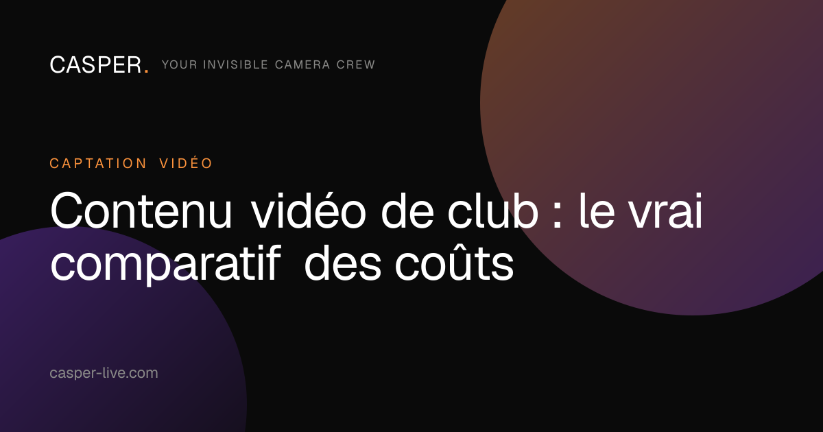 Contenu vidéo de club : le vrai comparatif des coûts